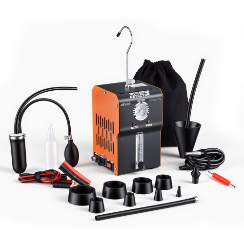 VEVOR Kfz-Rauchprüfgerät mit Rauchgenerator, Lecksuchgerät für EVAP-Systeme, für Pkws Lkws Boote Motorräder und ATVs, mit Luft- und Rauchmodus, Manometer, Durchflussmesser und 8-teiligem Dichtungsset