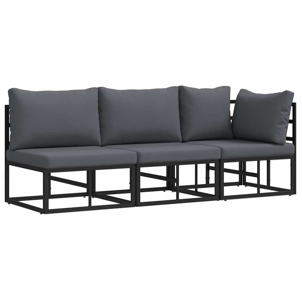 Maison Exclusive - 3 Stk. Gartenmöbel Metall Schwarz Und Anthrazi