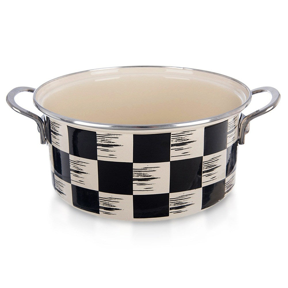 Emaillierter Topf, Schachbrettmuster, Traditionell, Induktion, Gas, 22 Cm, 3 L