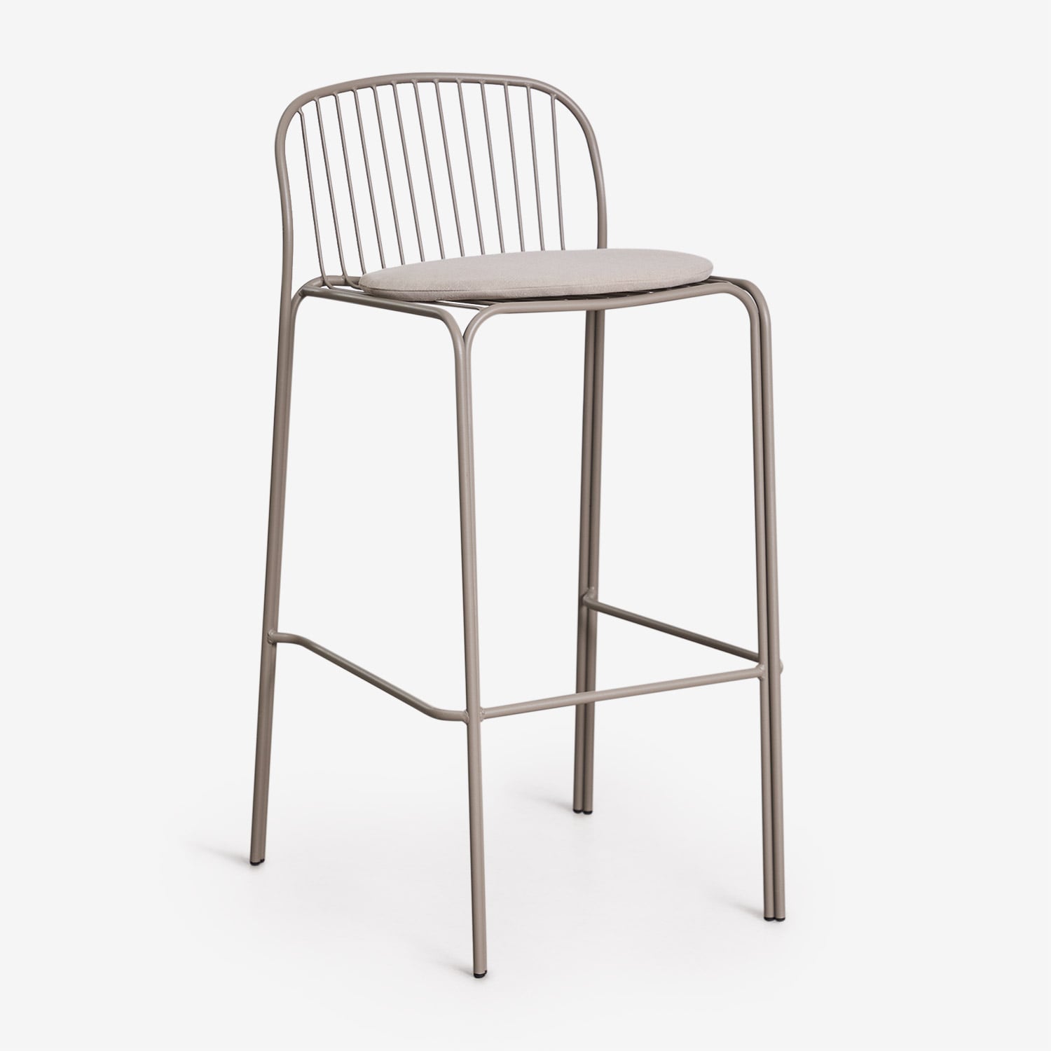 Sklum Pack Mit 4 Hohen Gartenhockern Aus Stahl Anerina Moka Braun ↑75 Cm
