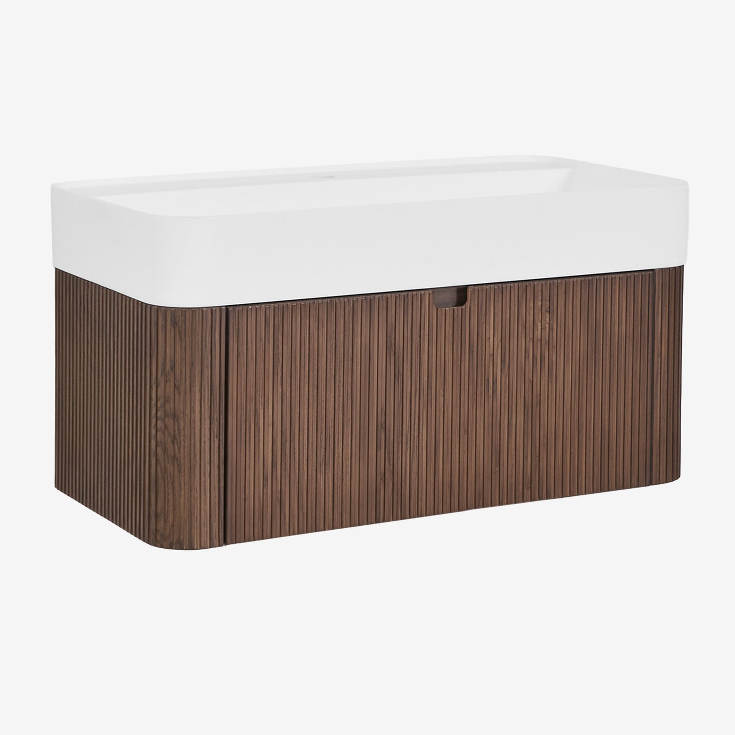 Sklum Hängendes Badezimmermöbel-set 80x40 Cm Aus Holz Mit Integriertem Waschbecken Saioa