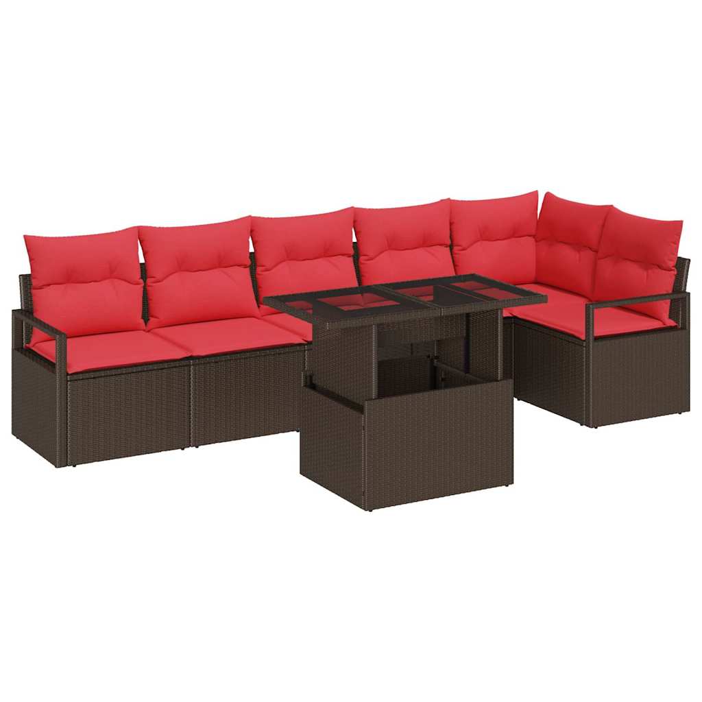 Gartensofa-set 7 Stk. Braun Poly Rattan Vidaxl