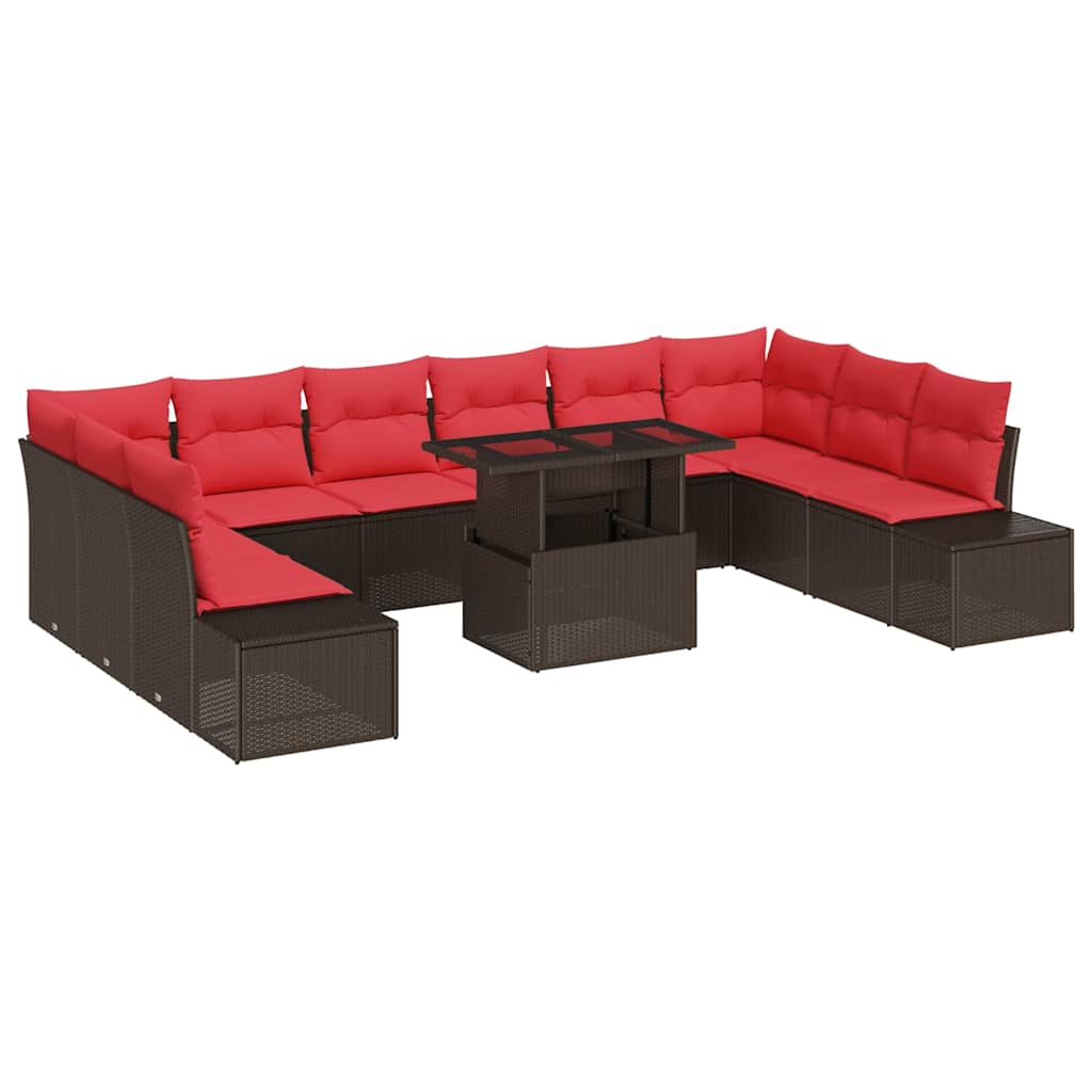 Gartensofa-set 11 Stk. Braun Poly-rattan Vidaxl