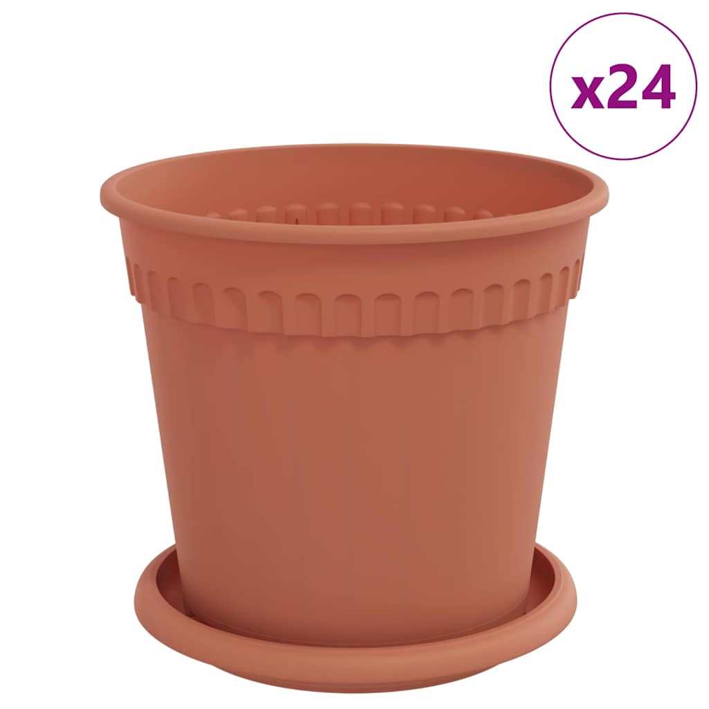 Blumentöpfe 24 Stk. Ziegelrot Kunststoff Vidaxl