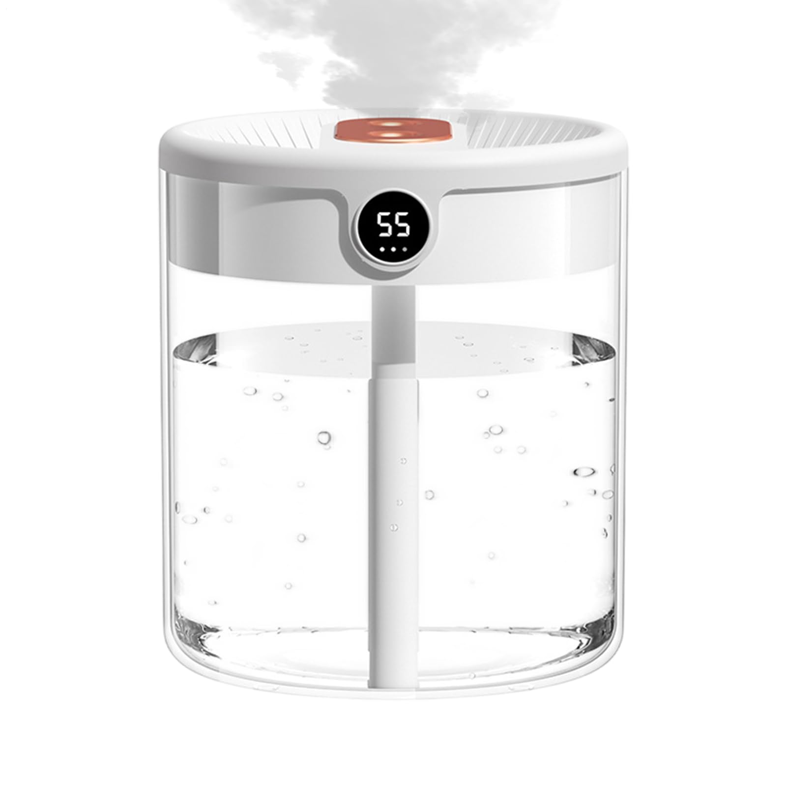 Luftbefeuchter, 2-liter-doppelsprüh-kaltnebel-luftbefeuchter Mit Digitalanzeige Und Automatischem Feuchtigkeitssensor, Tischdiffusor, 13,1 X 13,1 X 15,2 Cm