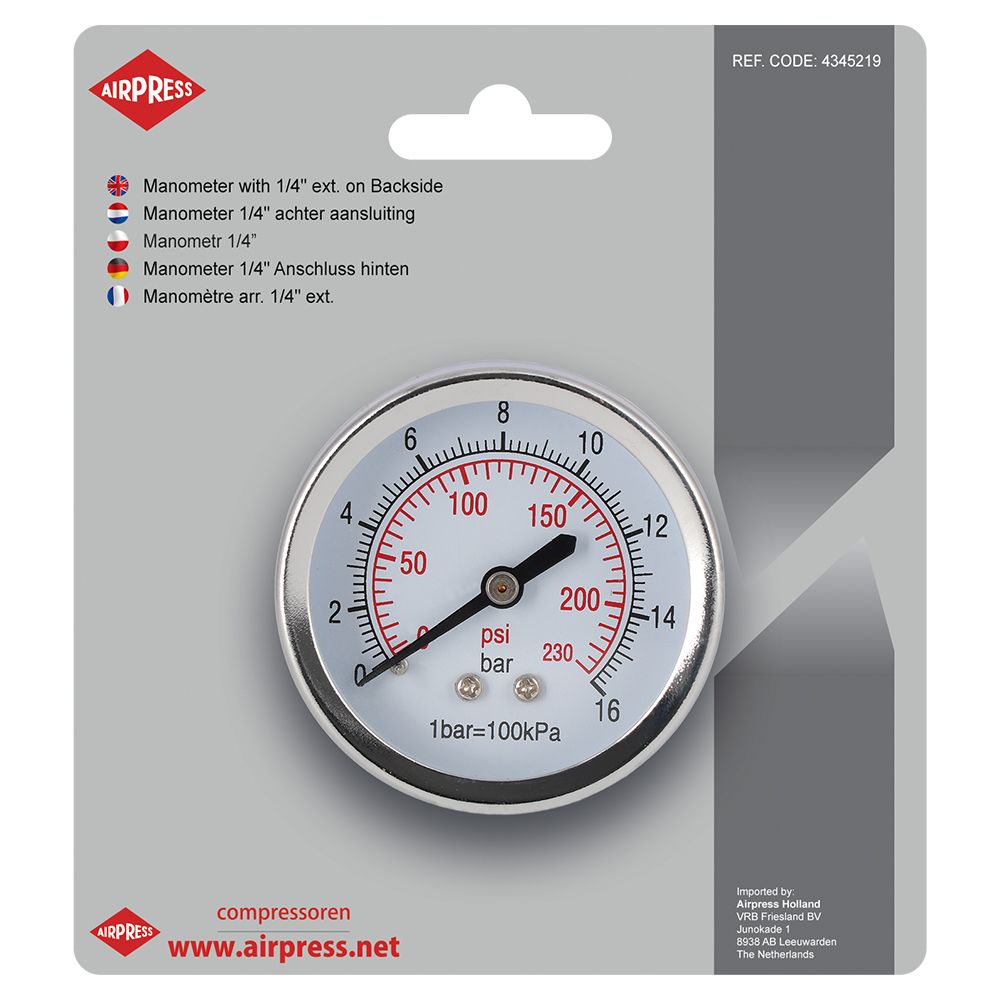 1/4"-hintergewinde-manometer - Ap 4345219