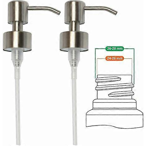 [rm] Ersatzpumpe Aus Edelstahl Für Flüssigseifenspender – 2er-pack – 28 Mm – Aquaforge
