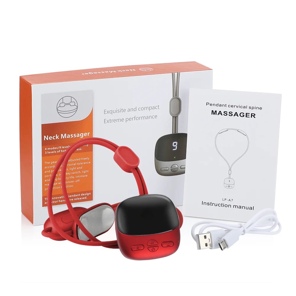 Aquaforge Smart Nackenmassagegerät Zum Aufhängen Mit Wärmefunktion, Tens, Ems, Gepulstem Mikrostrom Und Niederfrequenter, Entspannender Nackenmassage