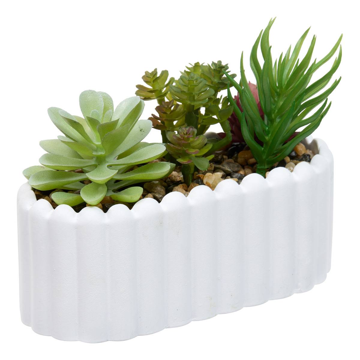 Kunstpflanze Wida 12 Cm Mit Topf Weiß - Atmosphera Créateur D'Intérieur