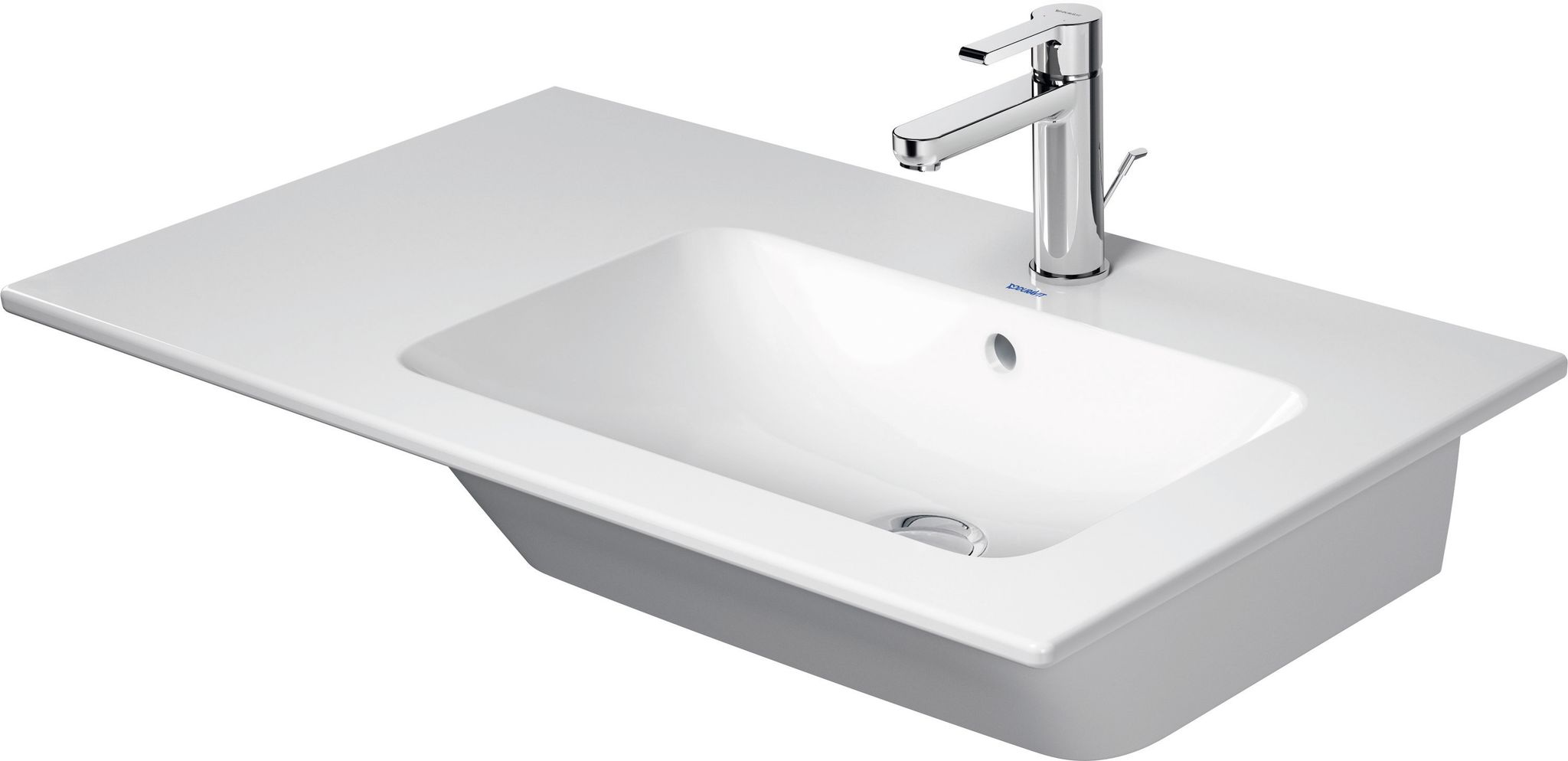 Duravit Me By Starck - Waschbecken 83 X 49 Cm, Mit Überlauf, Hahnloch, Ablagefläche Links, Durashield, Weiß 234683aa00