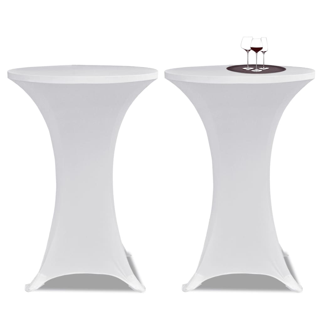 2 X Tischhusse Für Stehtisch Stretchhusse Ø70 Cm Weiß