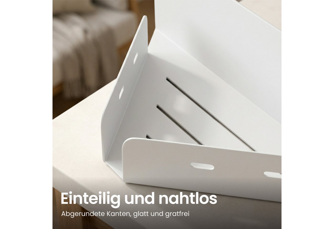 Mai & Mai Duschablage Zum Bohren Oder Kleben, Duschregal Badablage Ecke, Badezimmerablage Zur Wandmontage Für Bad Und Küche, Sandweiß Reglo-07 Bild 2