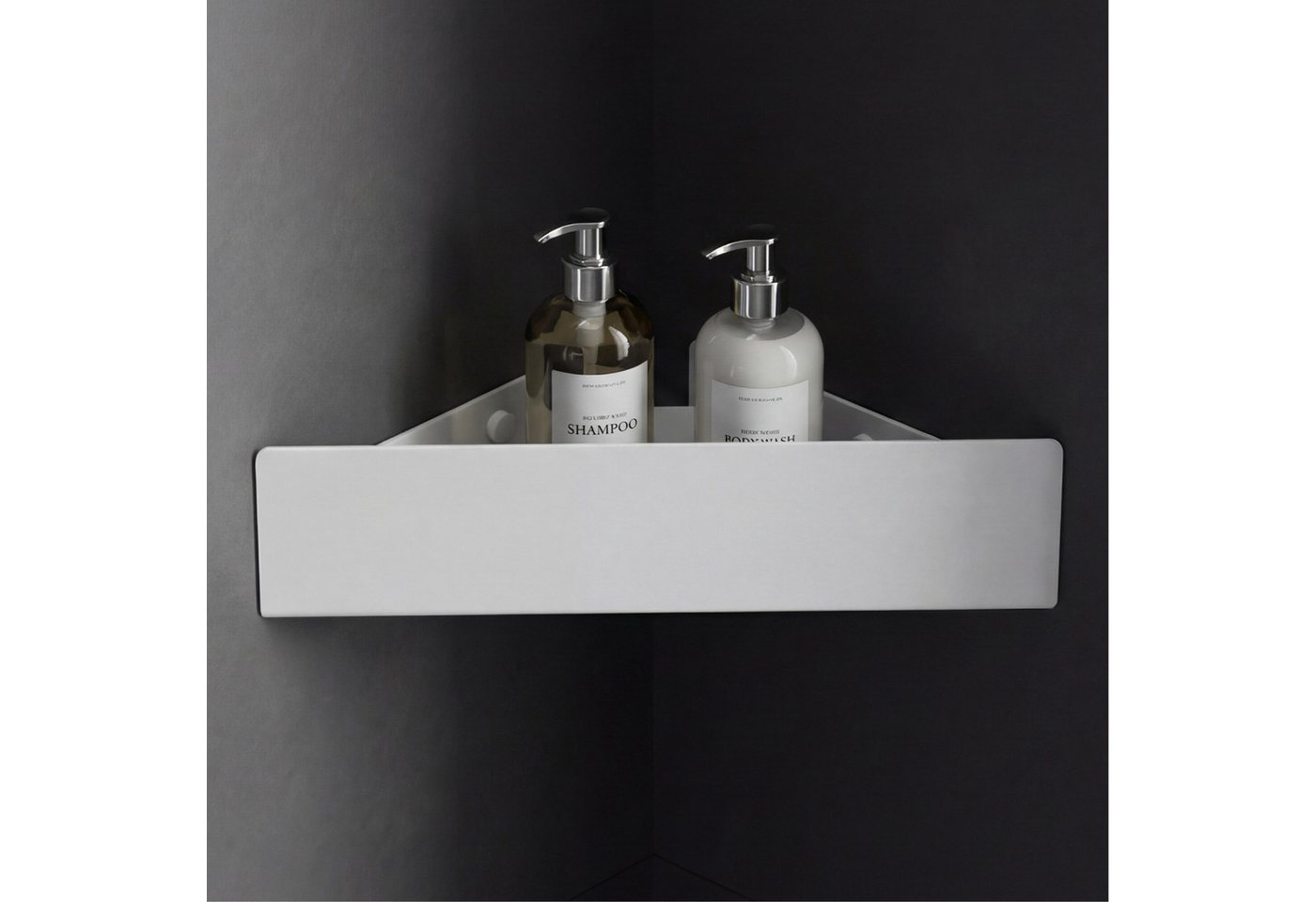 Mai & Mai Duschablage Zum Bohren Oder Kleben, Duschregal Badablage Ecke, Badezimmerablage Zur Wandmontage Für Bad Und Küche, Sandweiß Reglo-07 Bild 5
