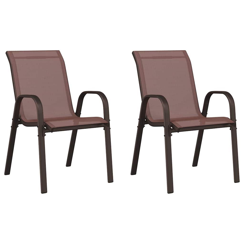 Maison Exclusive - Stapelbare Gartenstühle 2 Stk. Braun Textilene