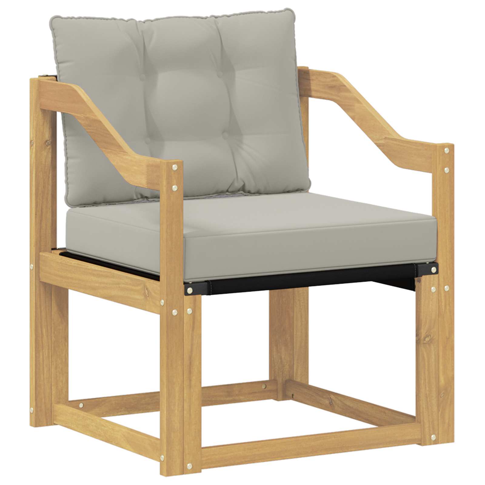Maison Exclusive - Outdoor-sofa Massivholz Akazie Weiß Und Hellgr