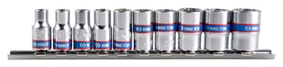 1/4" 9-teiliger Kurzer 12-kant-steckschlüsselsatz 5-13 Mm Auf Schiene - Ky2010mr