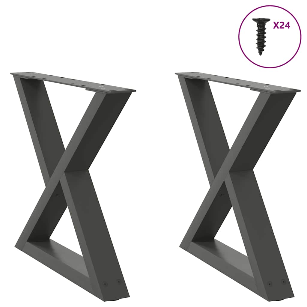 Couchtischbeine 2 Stk. Anthrazit 50x(42-43,3) Cm Stahl