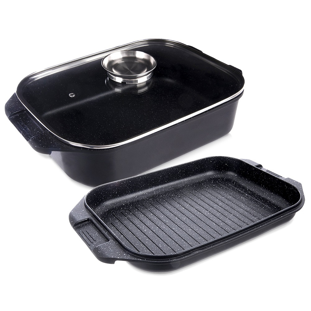 Granit-bräterdeckel 3-in-1 Schwanenhals-induktionsbratgerät 7l