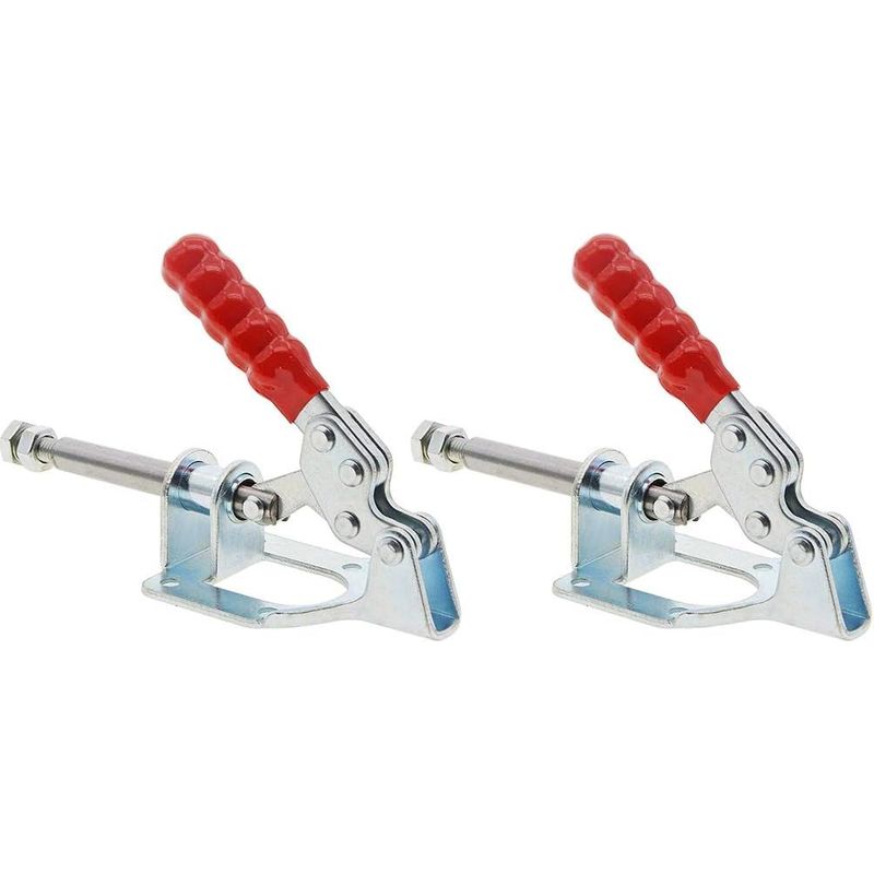 Stück 32-mm-kniehebelspanner Gh-302-f, Druck-zug-funktion, Halteklammer, Handwerkzeug, 136 Kg Tragkraft, Zugklemme, Schweißarbeiten, Rutschfester Griff, Rote Klemme Für Schweißreparaturen