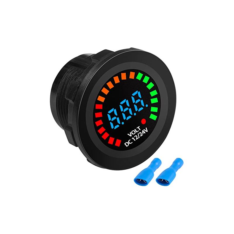 Dc 12v 24v Autobatterie-voltmeter Mit Led-digitalanzeige Und Farbbildschirm, Wasserdicht, Lkw, Schiff, Bordalternative -