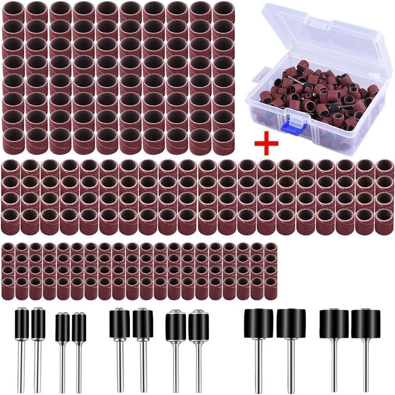 252-teiliges Schleiftrommel-set Mit Koffer, Inklusive 240 Schleifbändern Und 12 Trommeldornen Für Dremel-rotationswerkzeuge