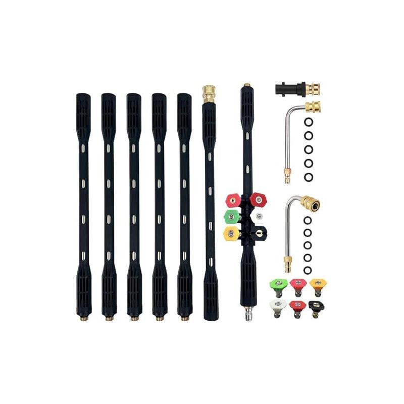 Set Mit 9 Verlängerungsstangen Für Hochdruckreiniger Mit 5 Düsenaufsätzen, 4000 Psi, 1/4"-schnellkupplung, Kärcher-adapter -