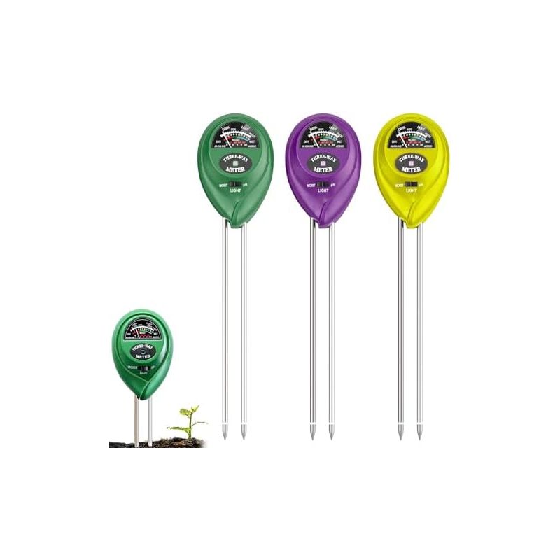 3-teiliger 3-in-1-bodentester Zur Messung Von Feuchtigkeit, Licht Und Ph-wert – Keine Batterien Erforderlich. Ideal Für Erde, Pflanzen, Garten Und Gemüsebeet.