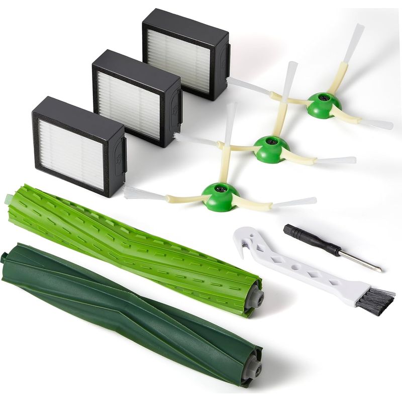 1 Eij-ersatzteilset, 3 Hepa-filter, 3 Kehrbürsten, Gummibürste Für Staubsauger