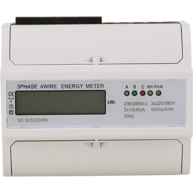 3 X 220 V / 380 V Kwh Stromzähler Für Schienenfahrzeuge, Digitaler Lcd-energiezähler, Dreiphasig, 4-adrig, 7p, Elektronisch (30(100) A), 1 Stück