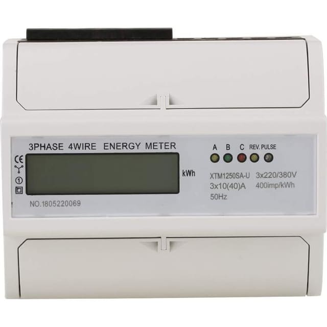 3 X 220 V / 380 V Kwh Stromzähler Für Schienenfahrzeuge, Digitaler Lcd-energiezähler, Dreiphasig, 4-adrig, 7p, Elektronisch (30(100) A), 1 Stück