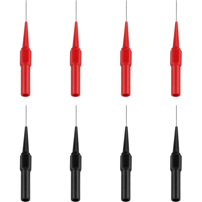 8-teiliges Set Messspitzen, Multimeter-messleitungen Aus Edelstahl, Multifunktionales Messkabel Für Multimeter, Labore, Elektriker (rot Und Schwarz)