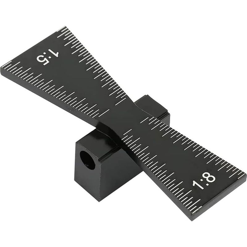 Schwalbenschwanzmarkierer, Schwalbenschwanzführungswerkzeug, Schwalbenschwanz-anreißlehre, Aluminium-holzverbindungslehre Mit Klarer Skala, Für Möbel, Fabrik (schwarz)