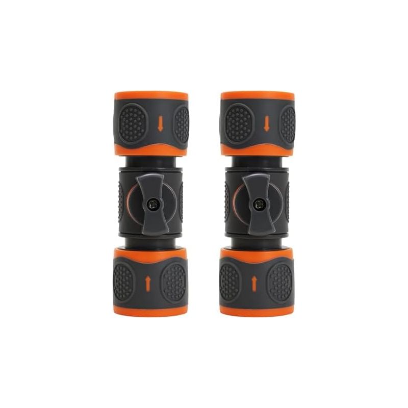 Set Mit 2 Universal-schlauchverbindern Mit Hahn - Kompatibel Mit 1/2" & 3/4" (12/19 Mm) Gardena Sofort-wasserabsperranschluss Für Bewässerung Und Hochdruckreiniger