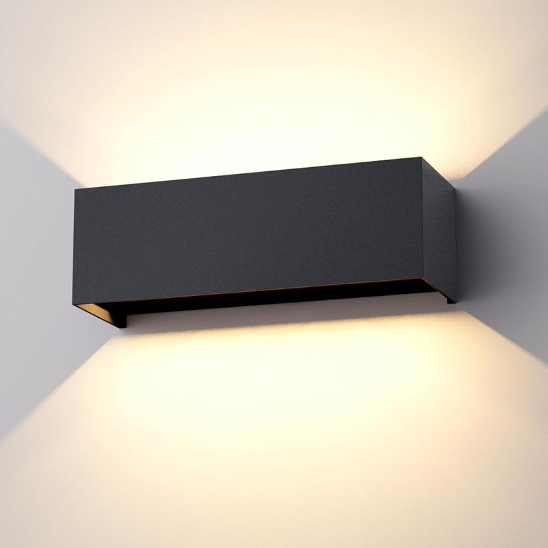 1 Led-wandleuchte, 30 W, Ip65 Wasserdicht, Verstellbarer Lichtkegel, Anthrazitfarbenes Aluminium, Für Den Innen- Und Außenbereich