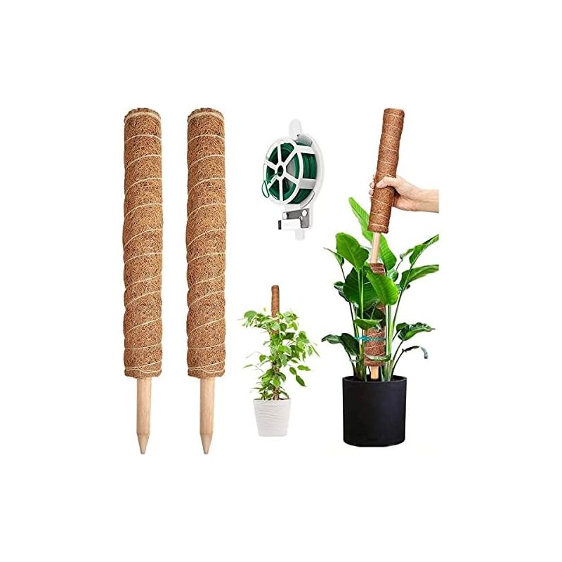 Pflanzenstütze, 2 Stück, 41 Cm Lange Kokosnuss-kletterstützen Für Monstera, Haus & Garten, Mit Drehmechanismus, 20 Meter, Stütze Für Pflanzen – 41 Cm
