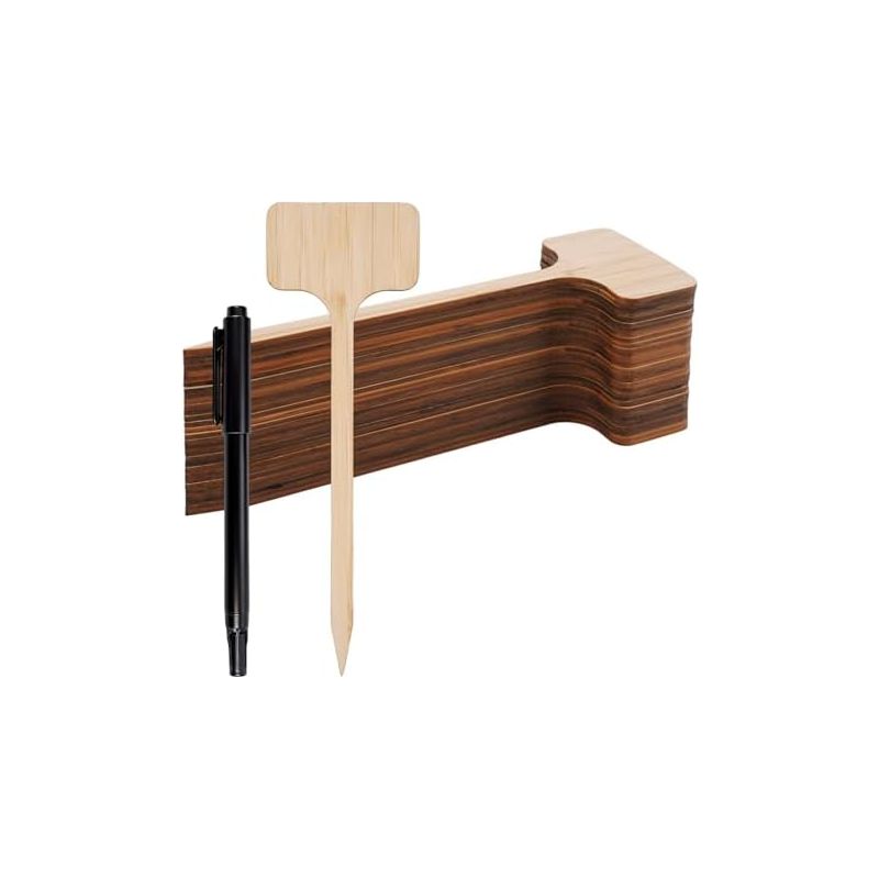 30 Bambus-pflanzenetiketten, 18×6 Cm, Für Den Außenbereich, Gemüseetiketten Mit Doppelseitiger Filzspitze, Gartenetiketten Für Saatgut, Töpfe, Kräuter, Blumen Und Gemüse -