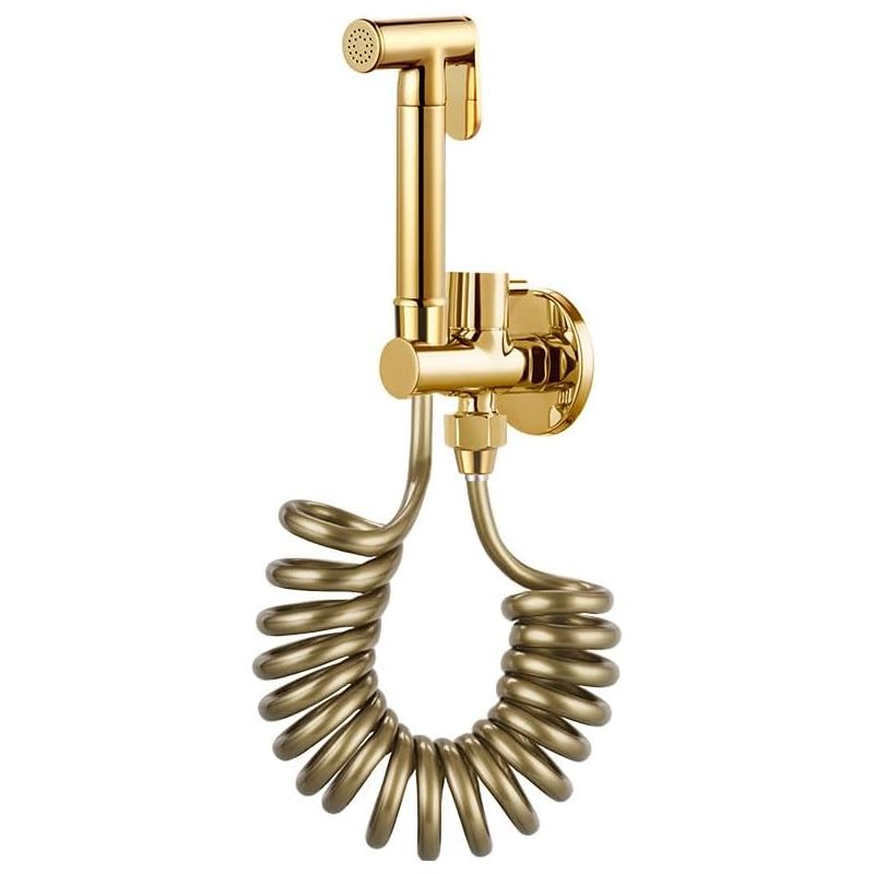 Wandhängendes Wc-bidet-set Mit Duschkopf Und Schlauch, Einhebelmischer, Schlauch Komplett Aus Kupfer Oder Gummi.