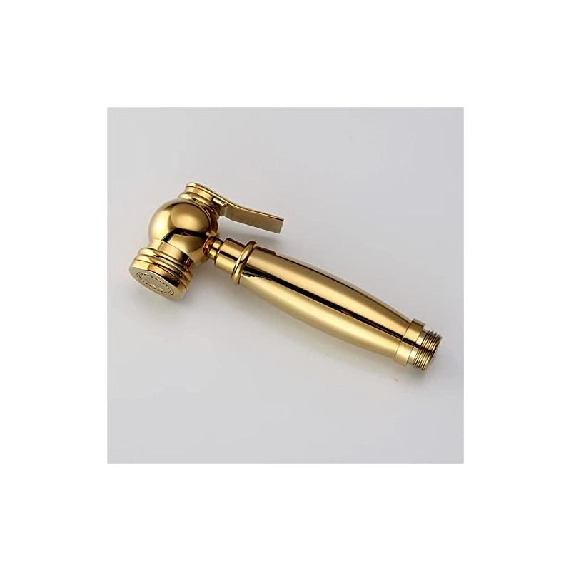 Cmbsstfc Bidetarmatur, Wc-duschset Mit Einzelner Kaltwasser-handbrause, Quadratischem Shattaf-kopf In Glänzendem Titangoldmessing, Kupfer, Gold C Set