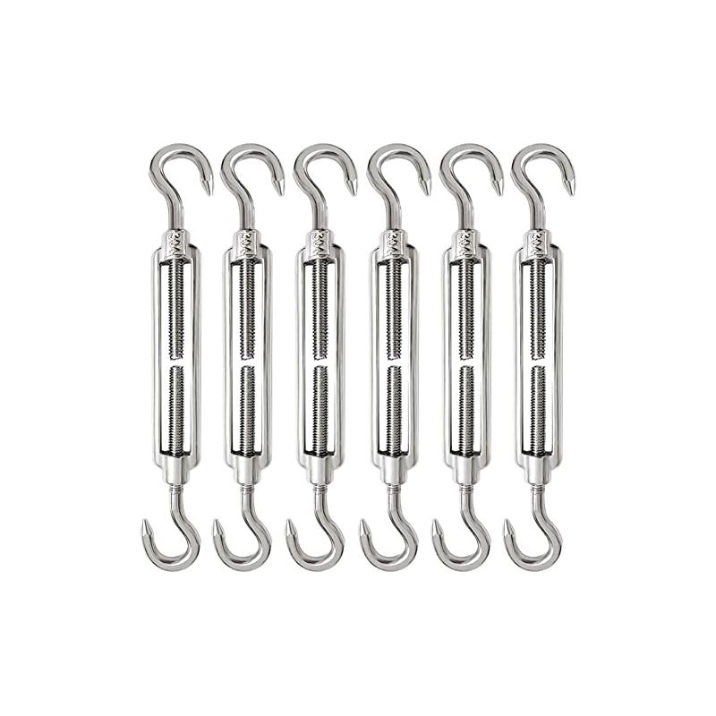 6 Stück Verstellbare Kabelspannschlösser Aus Edelstahl 304 Mit M6-haken Für Stahldraht Und -seile -
