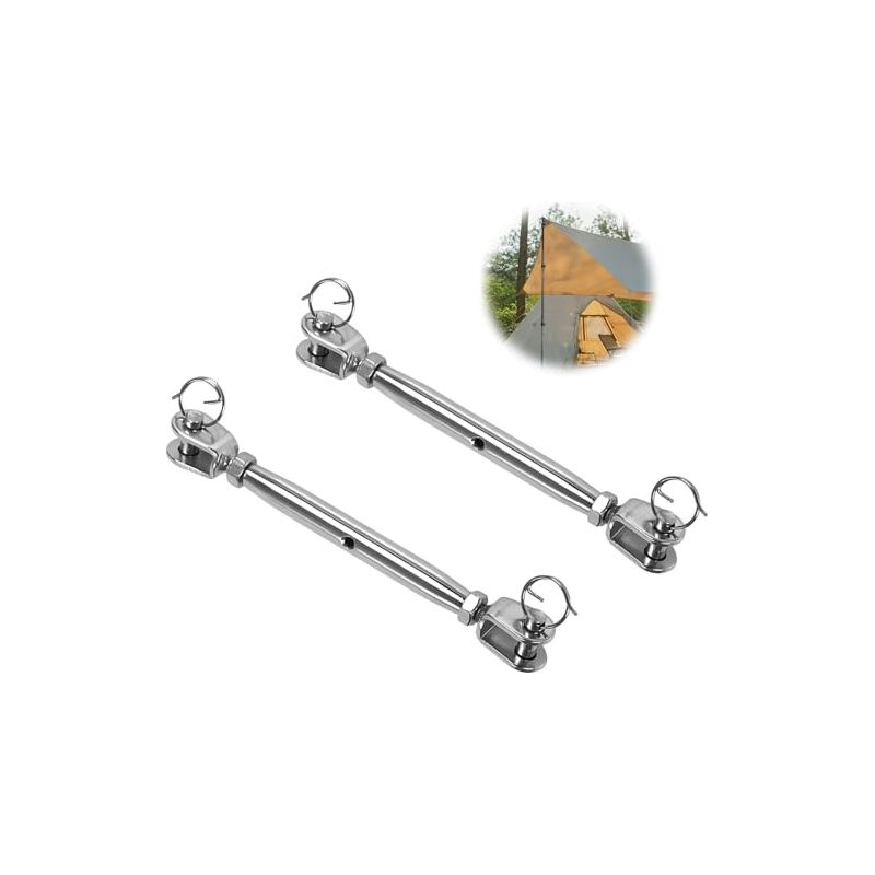 2 Stück M6-schraubspannschlösser, 304 Edelstahl-kabelspannschloss, Markisenspannschloss, Seilspannschloss, Gabelspannschlossschraube, Für Segelboote, Markisen -