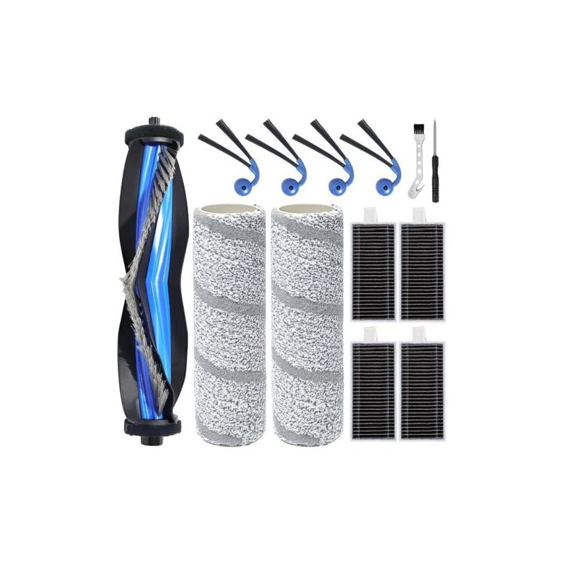 16-teiliges Staubsauger-zubehörset: 1 Hauptbürste, 2 Rotationsbürsten, 4 Filter, 4 Seitenbürsten Für Ecovacs Deebot