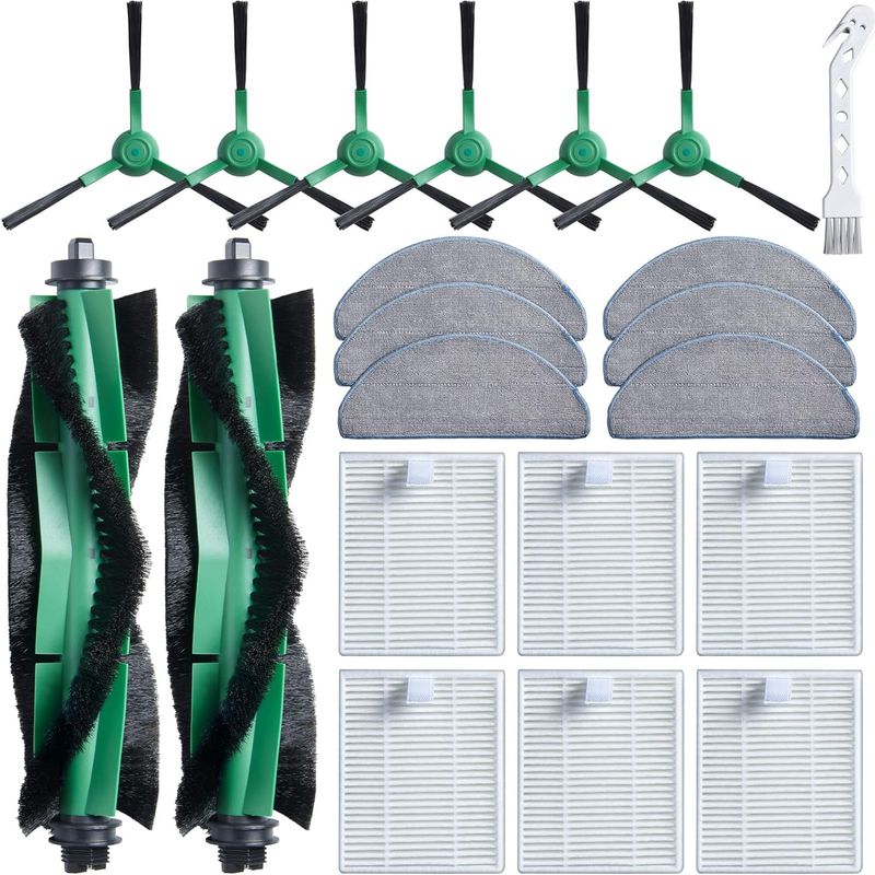 26-teiliges Zubehörset Für Irobot Roomba Combo Essential: 2 Hauptbürsten, 6 Filter, 6 Pads, 6 Seitenbürsten