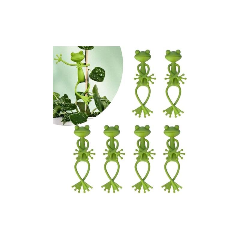 6 Stück Froschförmige Pflanzenbinder, Flexibles, Biegsames Kabel, Verstellbar, Wiederverwendbar, Dekorative Stützen Für Die Gartendekoration -