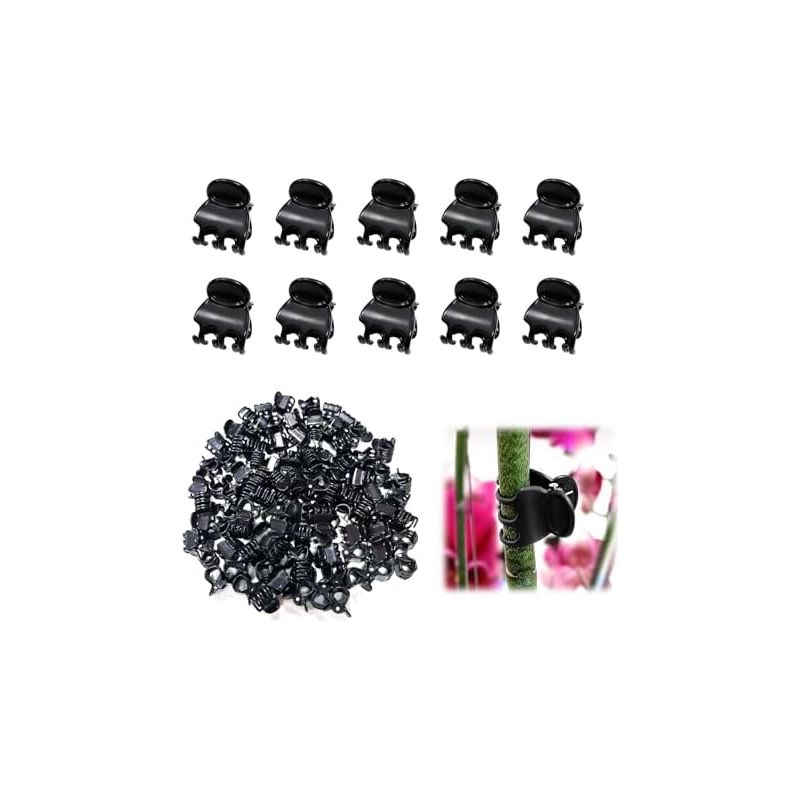 Packung Mit 100 Clips Für Kletterpflanzen, Stützclips Für Orchideen, Tomaten, Gurken, Melonen Und Blumen, Wiederverwendbare Stängelstütze Zur Fixierung Von Stängeln In Töpfen -