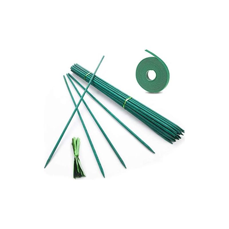 Set Mit 50 Bambus-pflanzenstützen, 45 Cm, Mit Metallösen Für Kletterpflanzen In Haus Und Garten - Cm