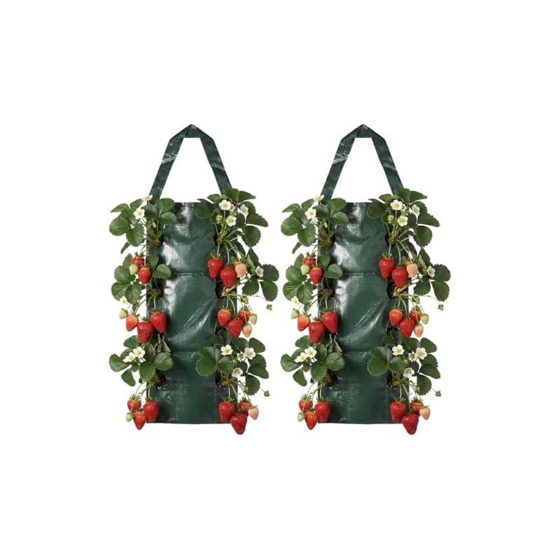 Erdbeerpflanzbeutel, 2-teiliges Hänge-erdbeer-anbauset Mit 8 Löchern, Erdbeerturm, Vertikaler Garten Für Gemüse Und Blumen, 70 × 60 × 25 Cm, Pe -