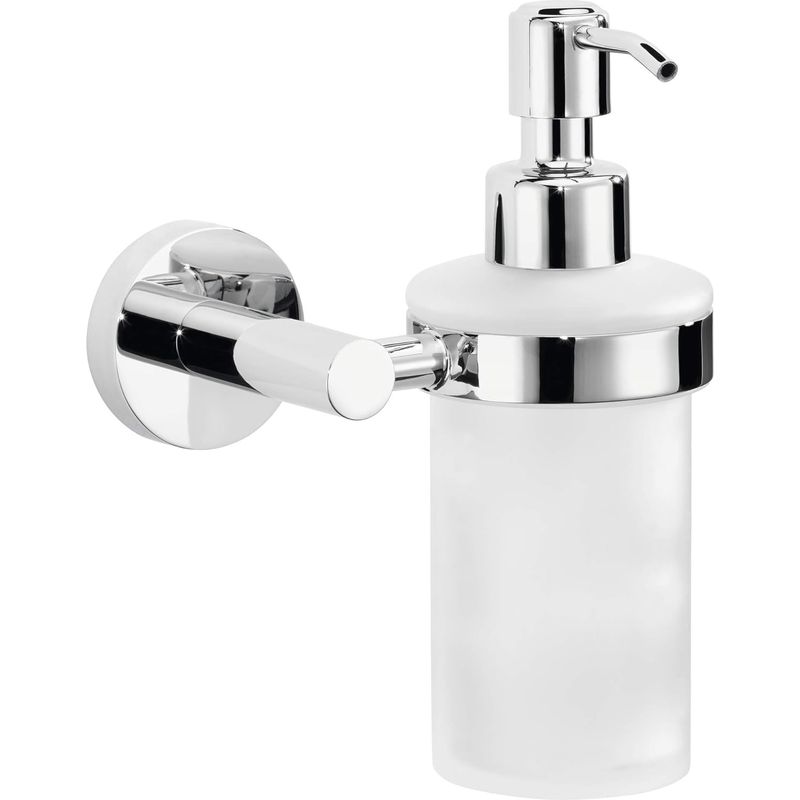 1 Seifenspender, Verchromtes Metall, 230 Ml Behälter, Klebemontage Ohne Bohren, Badezimmer