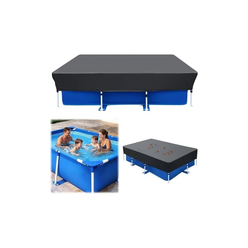 Rechteckige Poolabdeckung – Winddichte Oxford-abdeckung Mit Uv-schutz Für Aufstell- Und Rahmenpools, Sommer- Und Wintereinsatz, 225 X 150 X 30 Cm