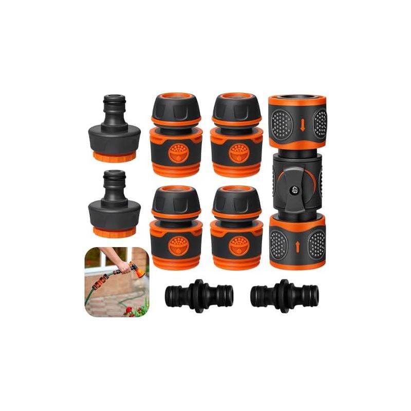 9 Stück 13 Mm (1/2") Gartenschlauchverbinder, Bewässerungsverbinder, Schnellverschluss Gegen Leckagen, Adapter Für Garten, Leckagen, Bewässerung Und Verlängerung
