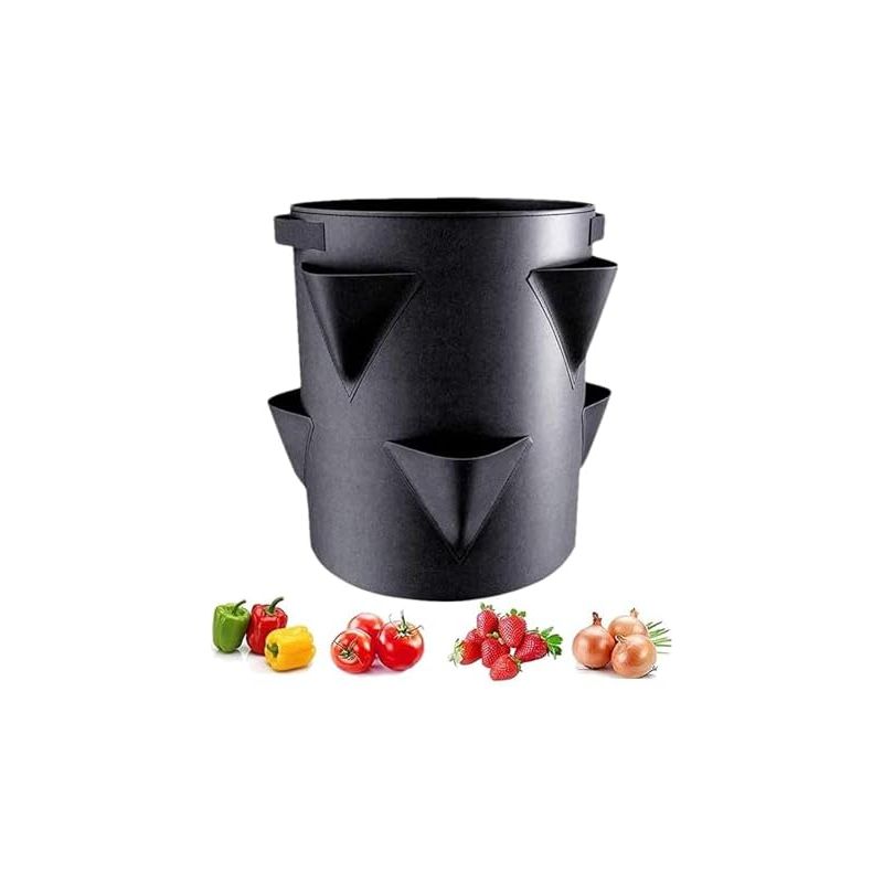 Erdbeerpflanzgefäß, 7-gallonen-topf, 6-taschen-pflanzbeutel, Tragbar, Geeignet Für Den Innen- Und Außenbereich